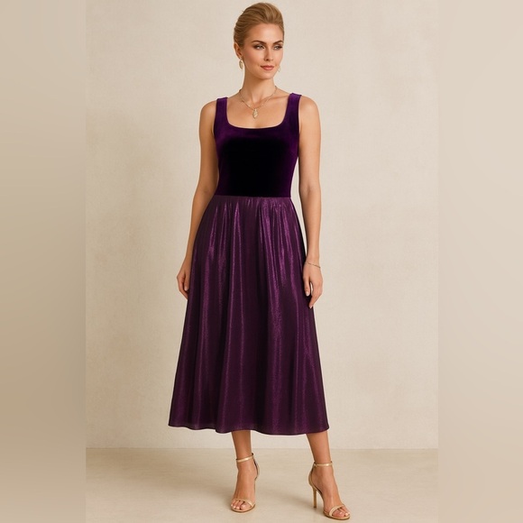 Jessica Howard Dresses & Skirts - Jessica Howard Purple Velvet & Shimmer Evening Gown - Size 14